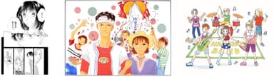 (C)神尾葉子／集英社　左から： 『花より男子』178話から、123話扉「マーガレット」1997年 18号、口絵「マーガレット」1997年 15号