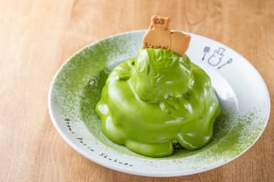 抹茶がけ抹茶プリンパンケーキDX