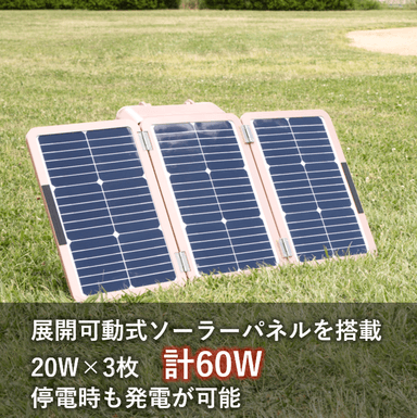 20W×3枚＝60Wの発電量