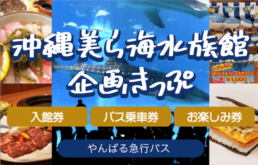 手軽に、便利に、沖縄観光しませんか？
お楽しみ券付き「沖縄美ら海水族館企画きっぷ」発売！