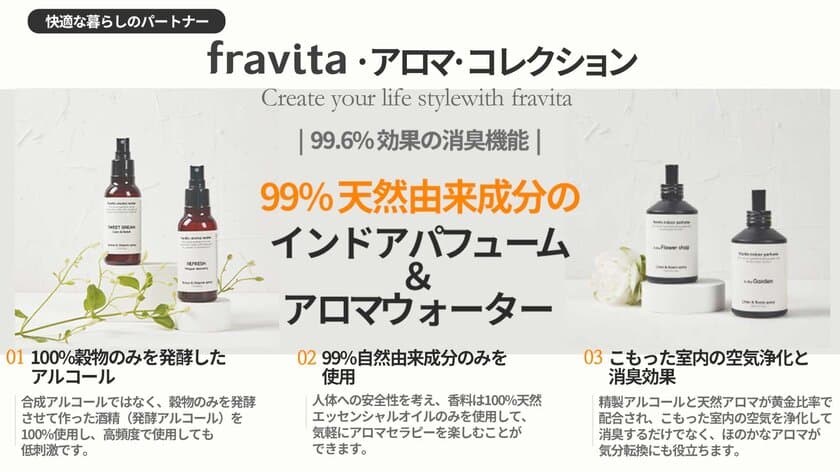 fravitaの新製品ファブリックミストが
5月10日クラウドファンディング「カウメル」で
ライブコマースを開始