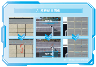 AIが解析した外壁の劣化(例)