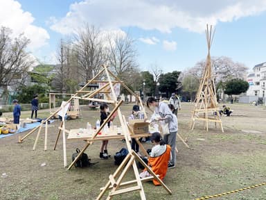 こどものまち建設風景