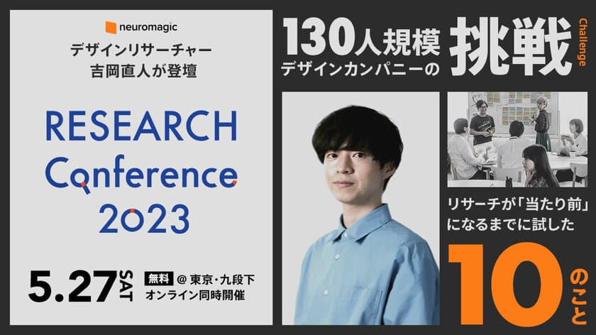 リサーチの価値や可能性を伝える
日本発・業界最大のカンファレンス　
5/27(土)開催「RESEARCH Conference 2023」
当社デザインリサーチャーの吉岡 直人が登壇