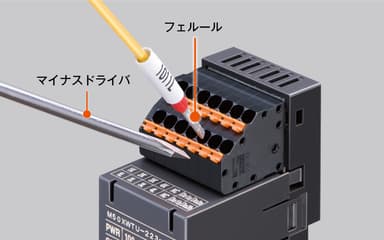 接続が簡単なスプリング式端子台