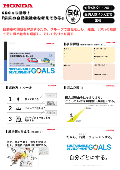 SDGsに挑戦！「未来の自動車社会を考えてみる」