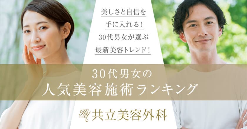 美しさと自信を手に入れる！30代男女が選ぶ最新美容トレンド！
「30代男女の人気施術ランキング BEST5」発表