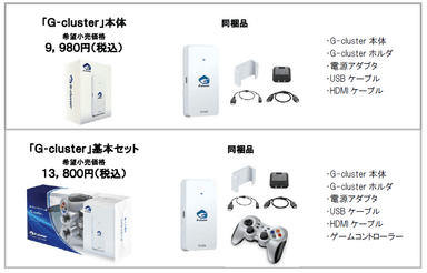 「G-cluster」本体または基本セット及び同梱品