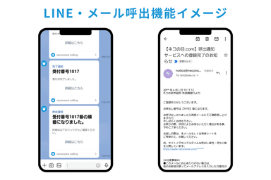 LINE・メール呼出通知機能イメージ