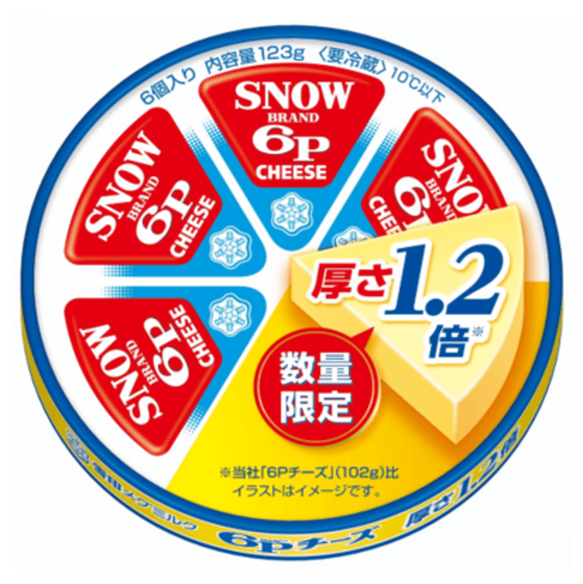 いつものおいしさで、厚みのある食感
「６Ｐチーズ 厚さ1.2倍」