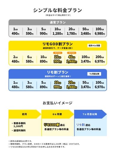 REMOモバイル料金プラン