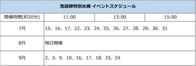 鬼殺隊特別水練イベントスケジュール