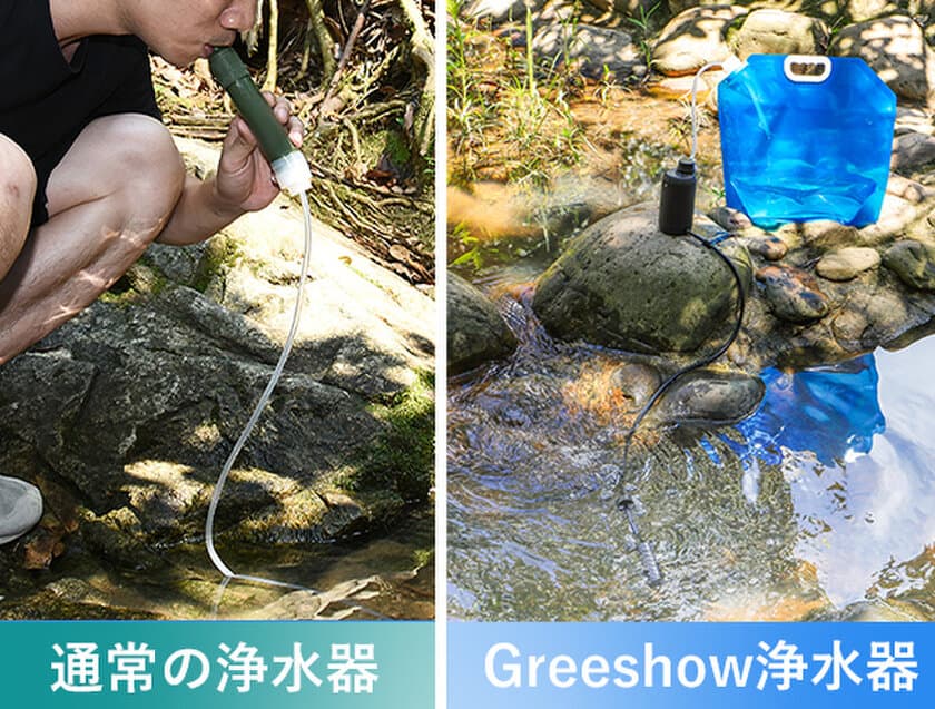 Greeshow Amazonプライムデー 先行セール！
7月9日(日)～12日(水) Amazonにて実施　
世界初のリチウム電池駆動のサバイバル携帯浄水器
「GreeShow　GS-2801」を史上最安価格で販売