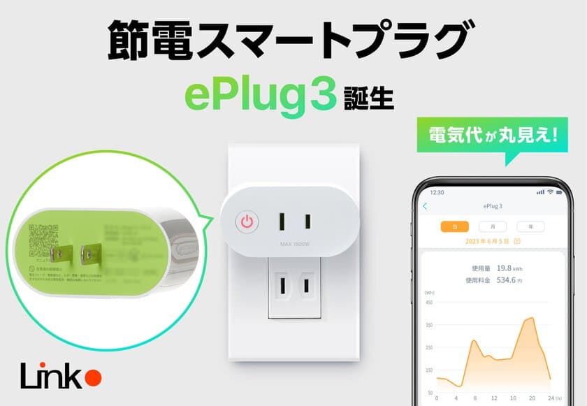 ≪新発売≫節電できるスマートプラグ「ePlug3」
8月1日より自社ECサイトにて予約販売開始