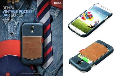 GALAXY S4 SC-04Eケース Masstige Denim Vintage Pocket Bar