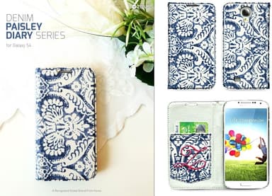 GALAXY S4 SC-04Eケース Demin Paisley Diary