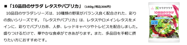 10品目のサラダ レタスやパプリカ