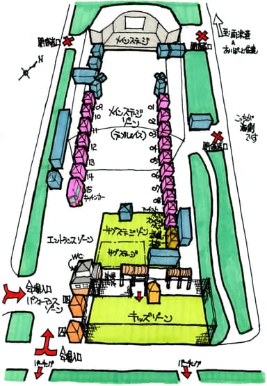 しま夢ジャズ・イン佐渡2023 会場イラストMAP