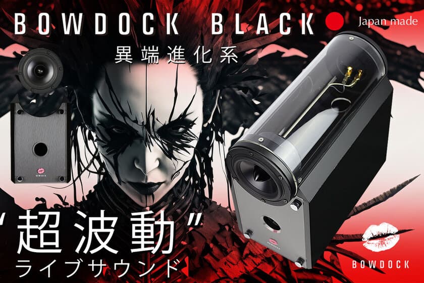 日本初！物理的音質チューニング搭載ライブサウンドスピーカー
「BOWDOCK BLACK」CAMPFIREで9/1より
クラウドファンディング実施