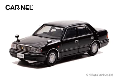 1/43 トヨタ クラウン ロイヤルサルーンG (JZS155) 1999 Black：左前