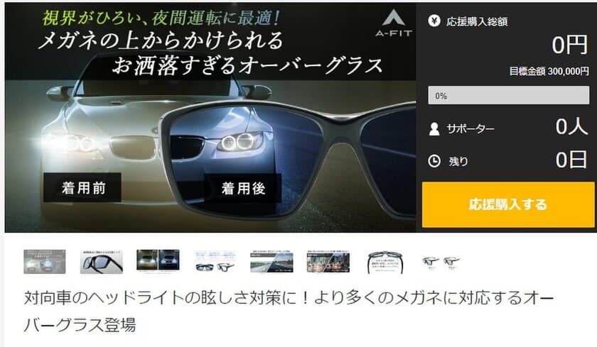 対向車のヘッドライトの眩しさ対策に！
より多くのメガネに対応するオーバーグラス登場