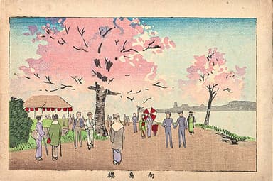 Photo.05 「東京真画名所図解　向島桜」　井上安治画　たばこと塩の博物館蔵