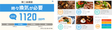 個別イラスト作成例／デジタルサイネージCO2センサーの表示