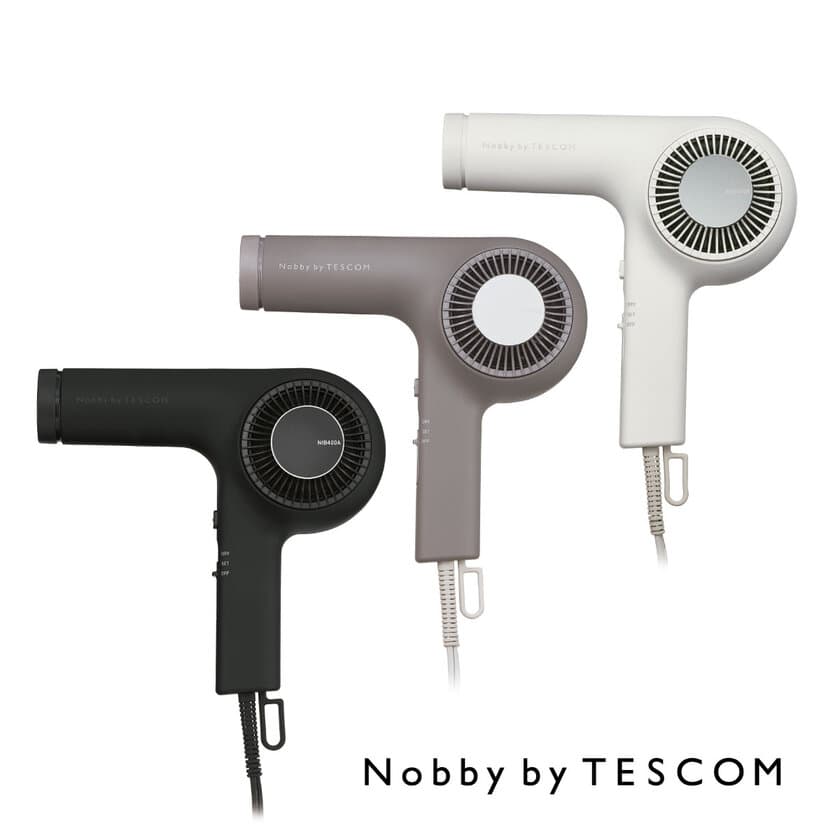 新型モーターの搭載で風速アップ＆小型・軽量化(※1)を実現！
Nobby by TESCOM「プロフェッショナル プロテクトイオン 
ヘアードライヤー NIB400A」2023年10月10日(火)発売