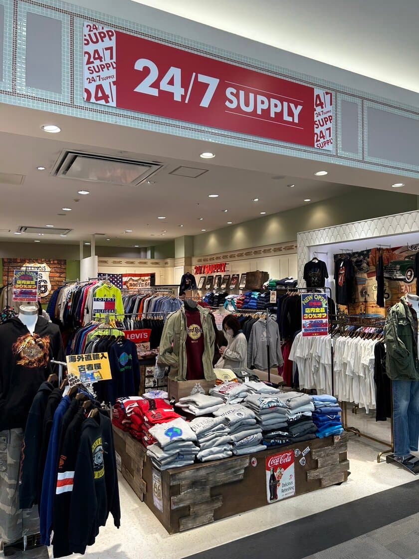 海外古着専門店「24/7 SUPPLY」が
ららぽーと名古屋みなとアクルス2FにNEW OPEN！