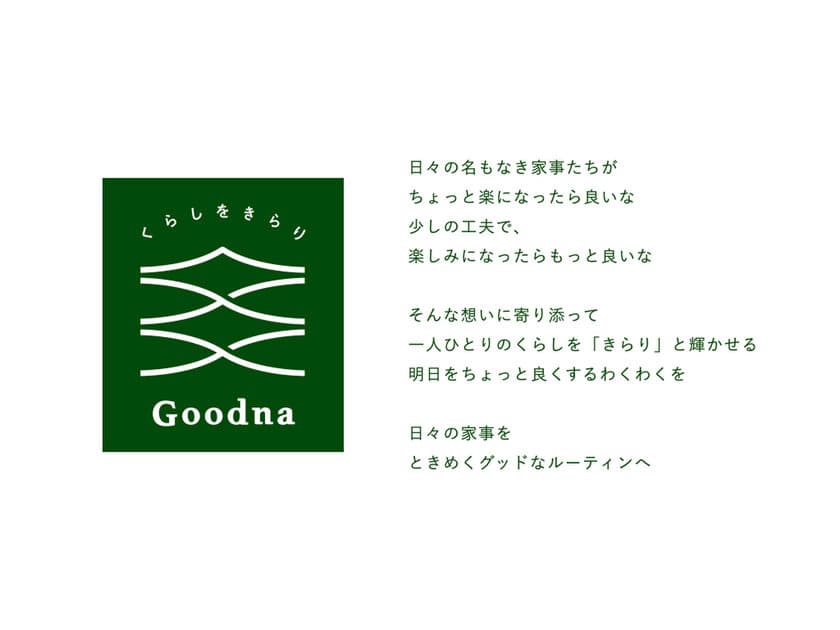 名もなき家事の常識を変える？！
こだわりの使い心地とデザインで、くらしをきらりと輝かせる
消耗品ブランド「Goodna(グッドナ)」が誕生