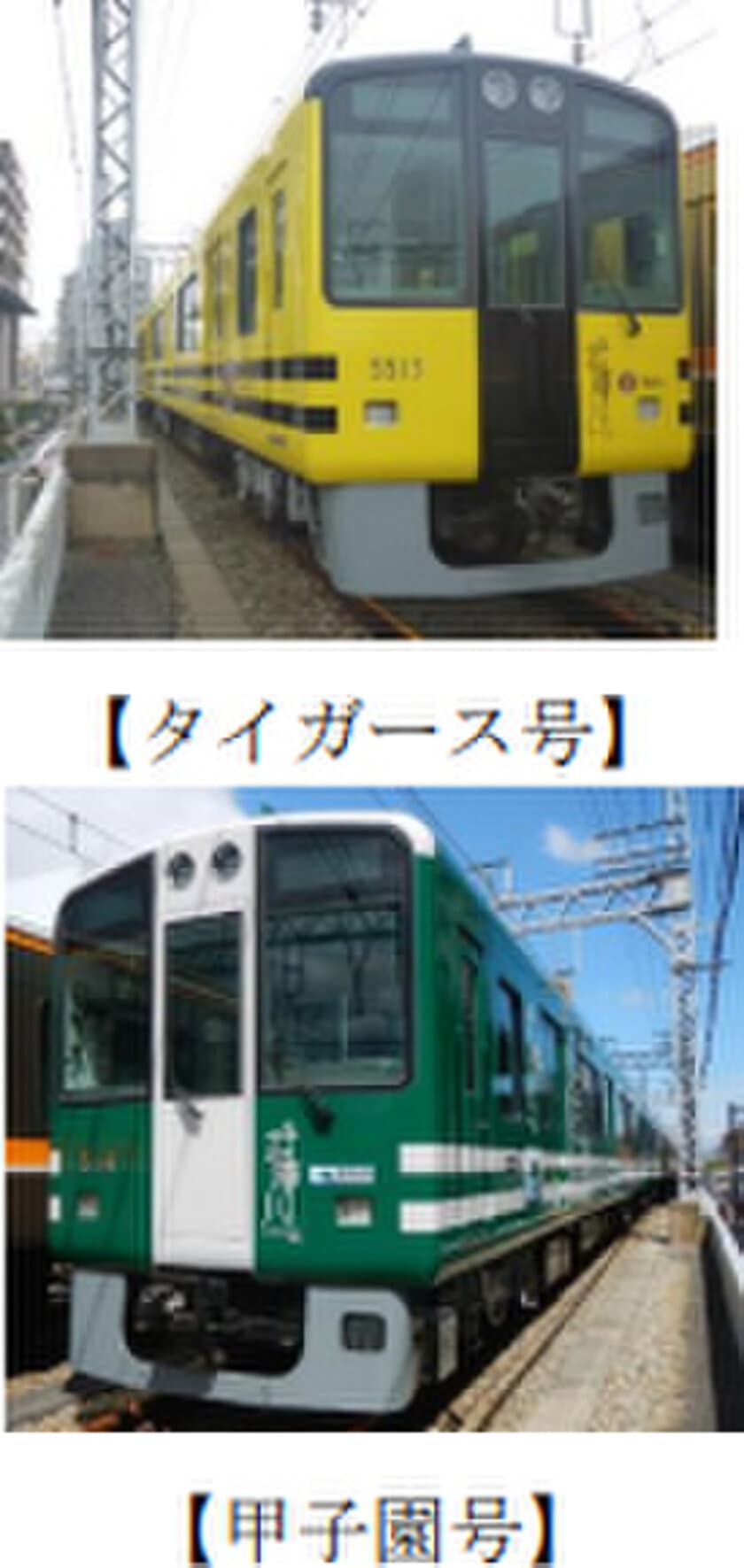 【期間限定】
～阪神タイガース JERAセントラル・
リーグ 2023 優勝記念～
武庫川線車両（「タイガース号」・「甲子園号」）を
本線で特別運行します