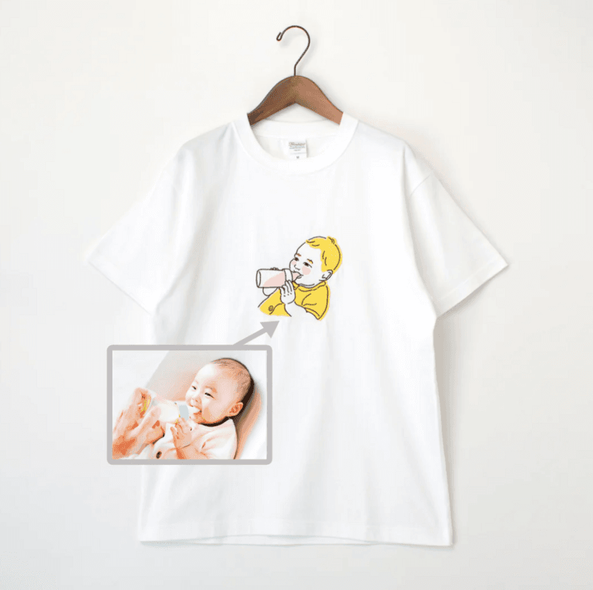 子どもの絵を刺繍Tシャツにする
「クレヨンパラダイス」に新サービス誕生！
～思い出の写真を、アートな刺繍に～