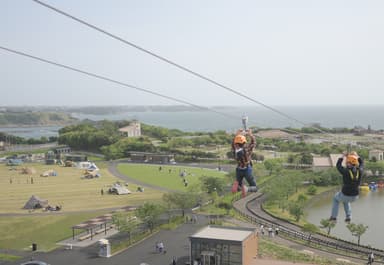 「長井海の手公園（ソレイユの丘）」_ジップライン_日比谷花壇