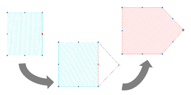 ハッチング図形を自由に変形可能