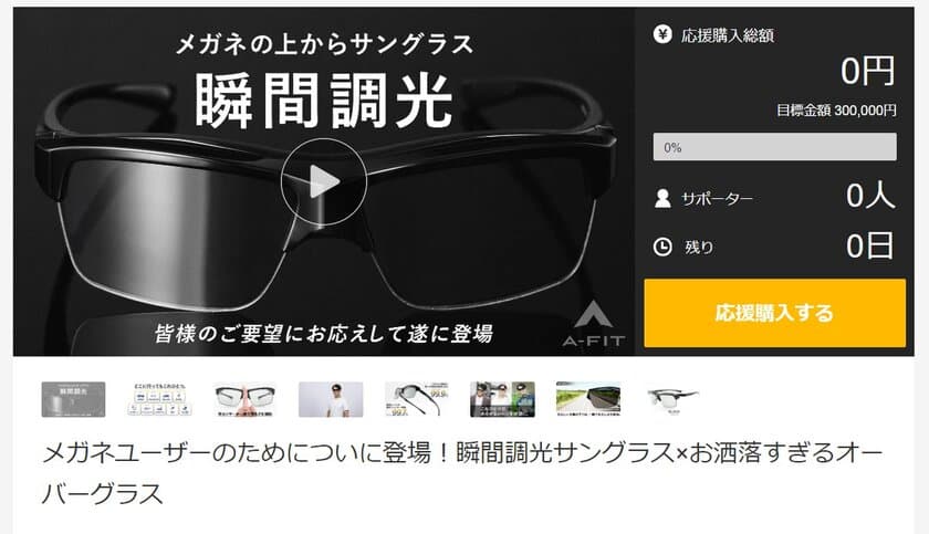 メガネの上から瞬間調光サングラス　
皆様のご要望にお応えしてついに登場