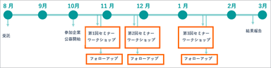 事業の流れ(セミナー・ワークショップの実施タイミング)