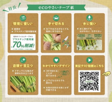 「ecoやさいテープ紙」の特長