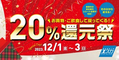 「20％還元祭」イメージ