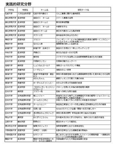 表【実践的研究分野】