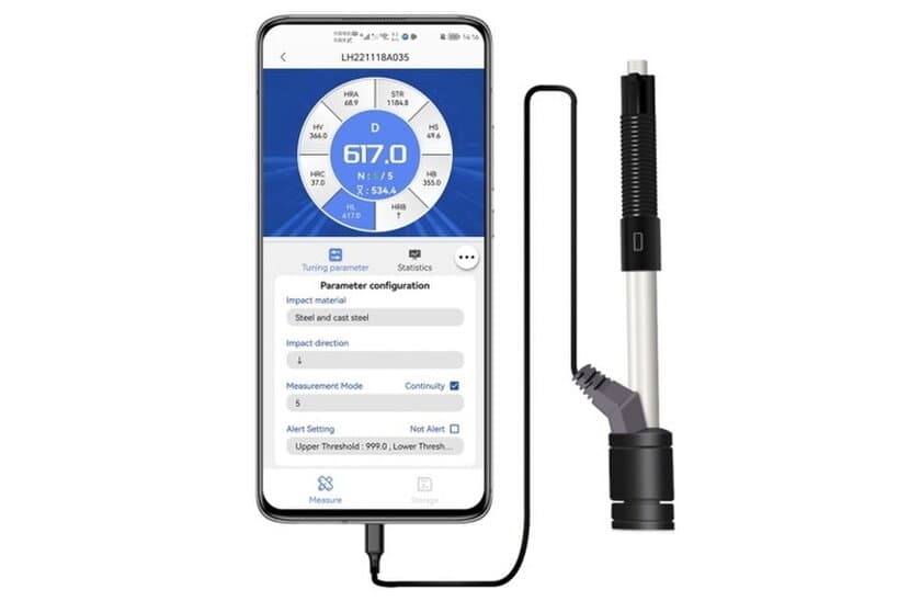 インパクトデバイスをAndroidスマホに直接つなぐ次世代の硬度計　
リバウンド式硬度計「MLH350」を12月13日に販売開始