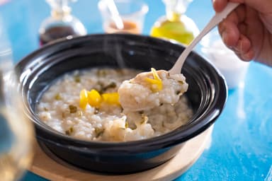 大山鶏の鶏だし七草のお粥