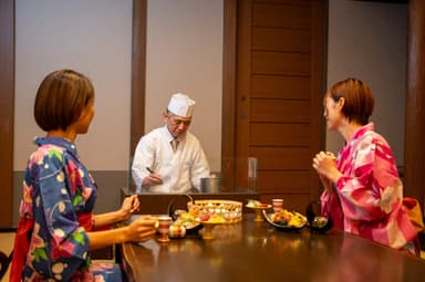 ご好評いただいている料理人によるお座敷天麩羅