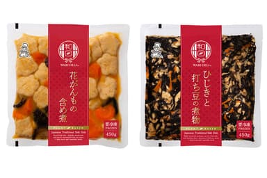 WABI-DELI 花がんもの含め煮、WABI-DELI ひじきと打ち豆の煮物