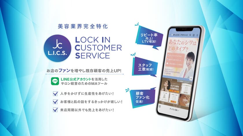 美容業界に特化した複合型MAツール
「自由が丘クリニックL.I.C.S.
(Lock In Customer Service)」をリリース