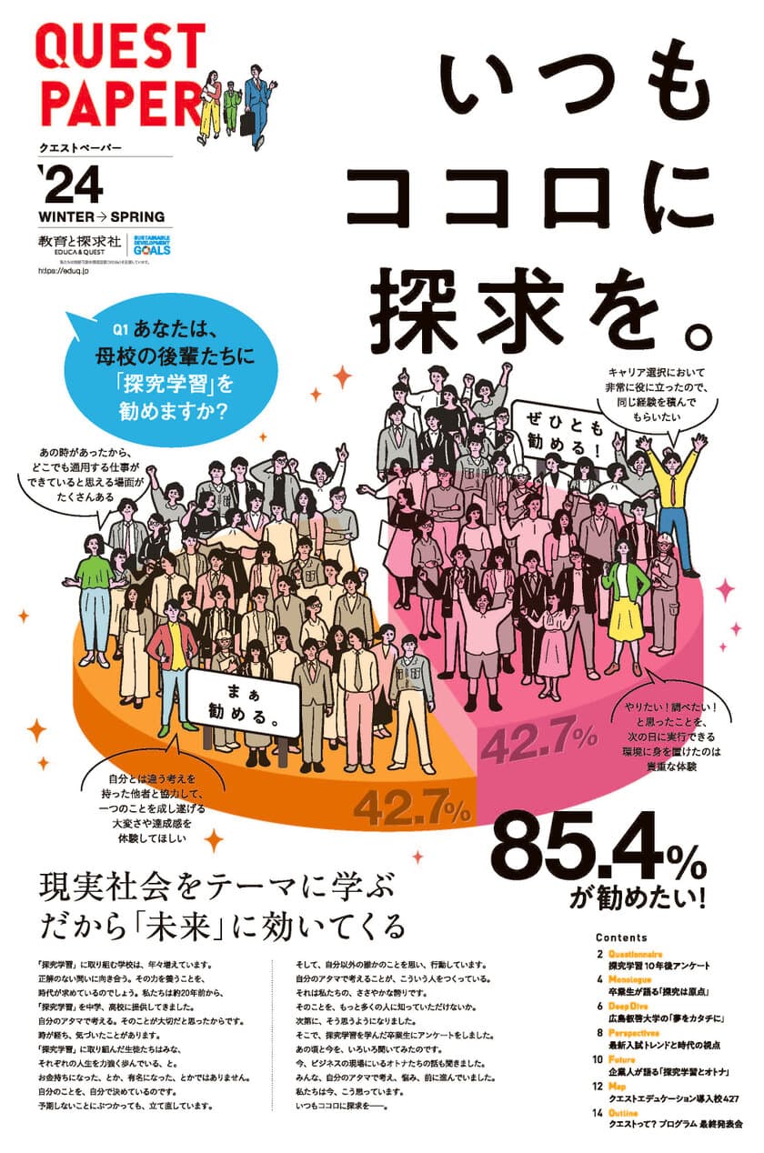 中高校生・教育関係者向け探究学習情報紙「クエストペーパー」
2024冬春号を発行　解説ウェビナーも2月8日に開催