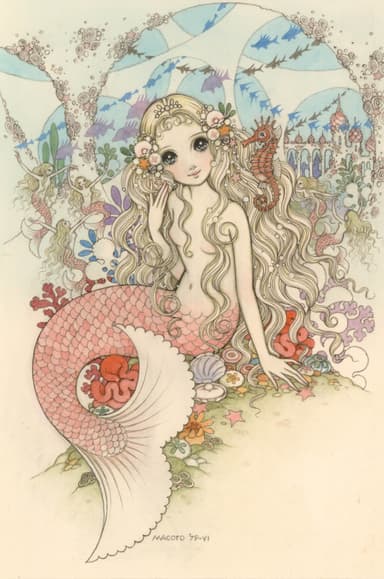 「人魚姫」(扉絵)水彩 26.8×17.9cm 1979年作 550&#44;000円(税込)