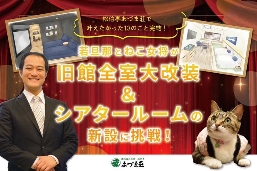 看板猫ランキング1位の“ねこ女将”が引退宣言　
山形県「松伯亭あづま荘」が旧館大改装に向け
クラウドファンディングを4月1日スタート