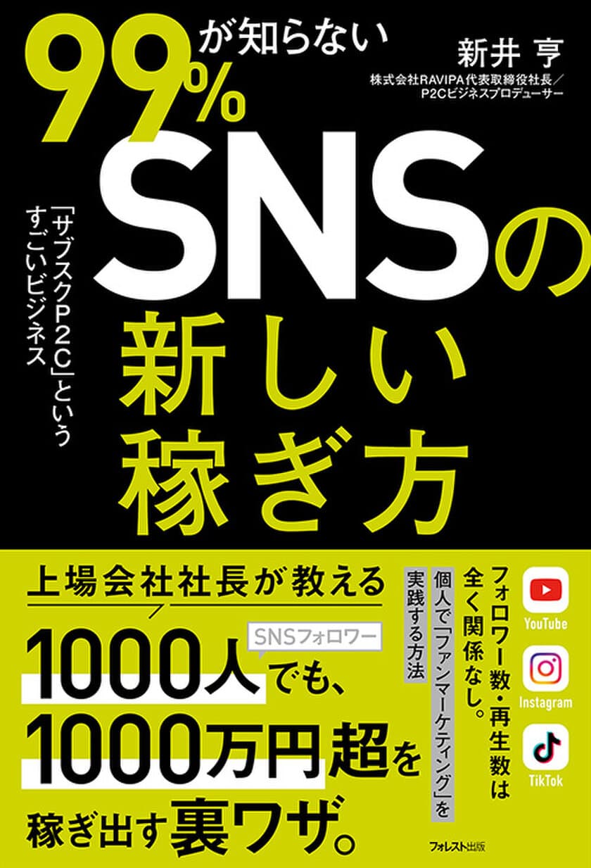 フォロワー数、再生数は全く関係なし！
SNS発信者しかできない「新しい稼ぎ方」を徹底解説
『99％が知らないSNSの新しい稼ぎ方』刊行