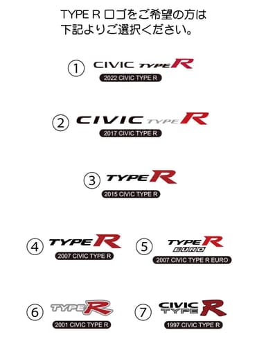 CIVIC TYPE R歴代ロゴ