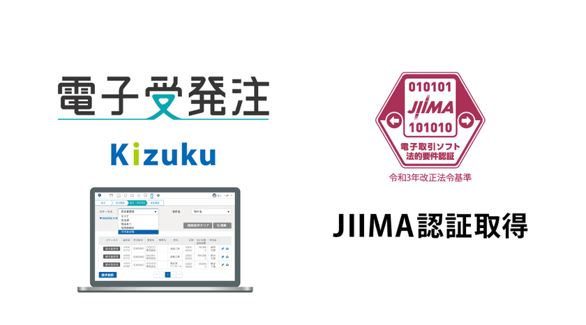 コムテックスの「Kizuku／キズク電子受発注」が、
JIIMA「電子取引ソフト法的要件認証」を取得